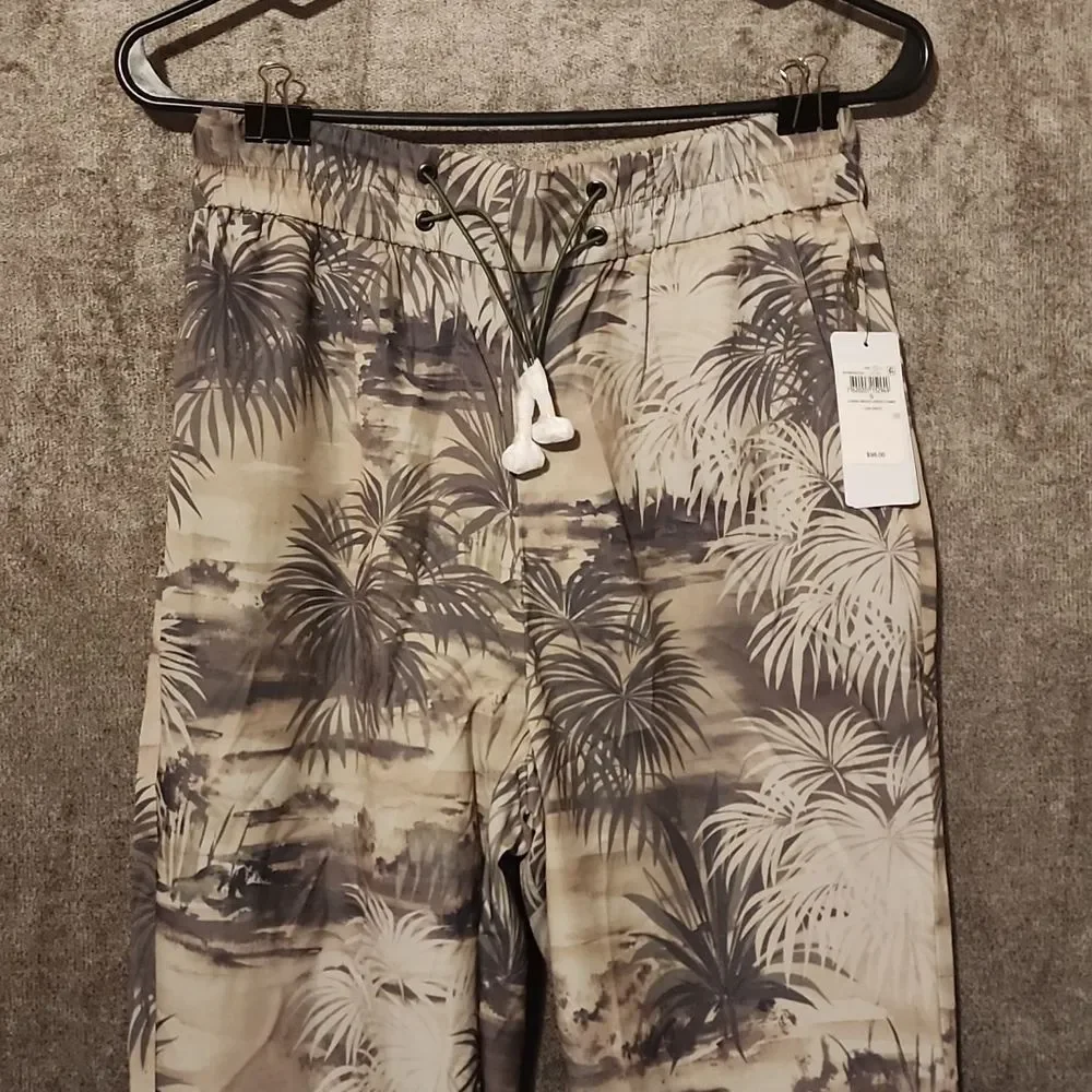GUESS Lidia Printed Pants Caribe Breath Green Combo Small - Picture 3 of 5